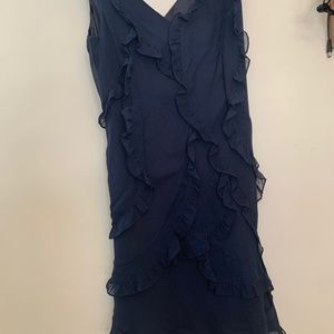 BCBG Ruffled Blue Cocktail Dress.